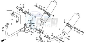 VTR1000SP RC51 drawing EXHAUST MUFFLER