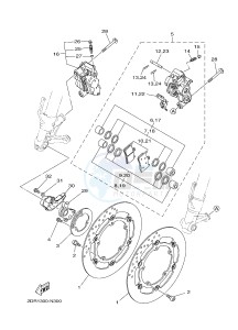 MTM850 MTM-850 XSR900 (B908) drawing FRONT BRAKE CALIPER