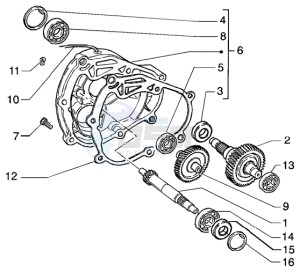 Beverly 125 RST drawing Rear wheel shaft