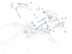 150 Sprint 4T 3V ie (APAC) (AU, CD, EX, JP, RI, TH, TN) drawing Rear headlamps - Turn signal lamps