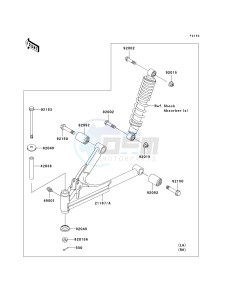 KLF 250 A [BAYOU 250] (A6F-A9F) A9F drawing FRONT SUSPENSION