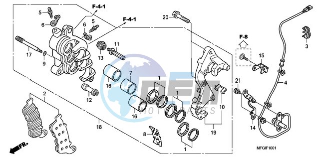 R. FRONT BRAKE CALIPER (CB600FA/FA3)