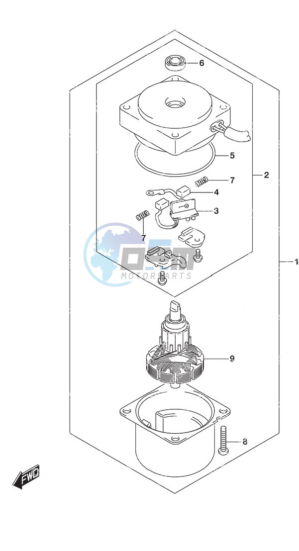 PTT Motor w/Power Tilt