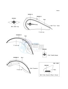 VN 900 D[VULCAN 900 CLASSIC LT] (6F-9F) D9F drawing DECALS-- RED_TITANIUM- --- D9F- -