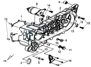 FIDDLE II 50 drawing CRANKCASE COVER LEFT