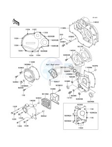 ZX 1100 E [GPZ 1100] (E1-E3) [GPZ 1100] drawing ENGINE COVER-- S- -