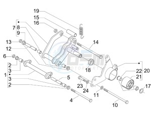 GTV 300 4T 4V ie Touring (NAFTA, APAC) (CN, USA) drawing Swinging arm