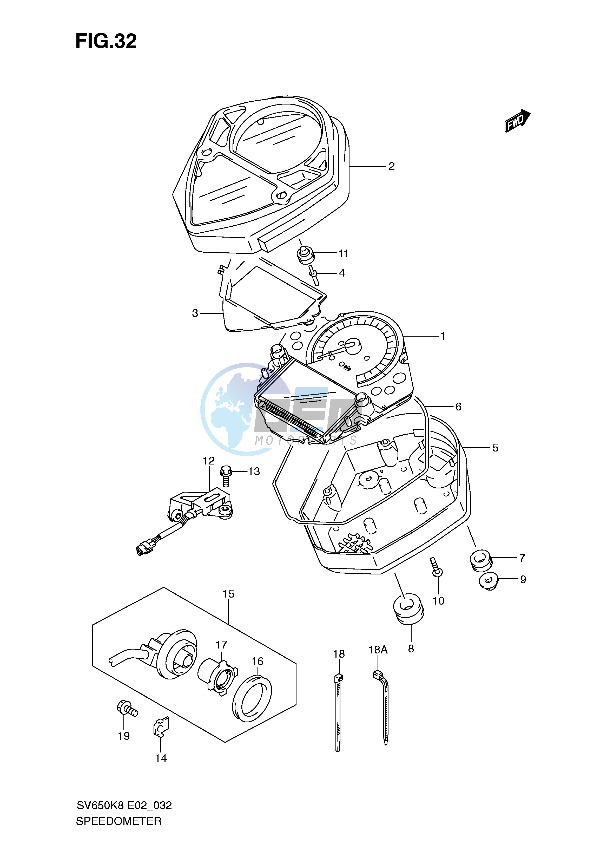 SPEEDOMETER (SV650SK8 SK9 SUK8 SUK9 SL0 SUL0)