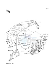 KRF 750 K [TERYX 750 FI 4X4 LE] (K9F) K9F drawing FRONT FENDER-- S- -