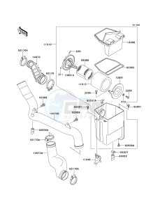 KLF 300 C [BAYOU 300 4X4] (C5-C9) [BAYOU 300 4X4] drawing AIR CLEANER-- KLF300-C9- -