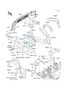 KAF 620 S [MULE 4010 TRANS4X4 HARDWOODS GREEN HD] (S9F-SAF) SAF drawing FRONT FENDER-- S- -