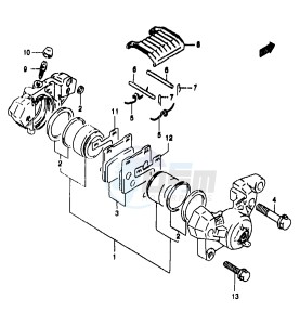 GSF1200A (E18) drawing REAR CALIPER (GSF1200SAV SAW SAX SAY)