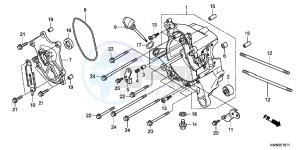 WW125D PCX125 - WW125 UK - (E) drawing RIGHT CRANKCASE ( WW125EX2C/ EX2D/ EX2E/ D)