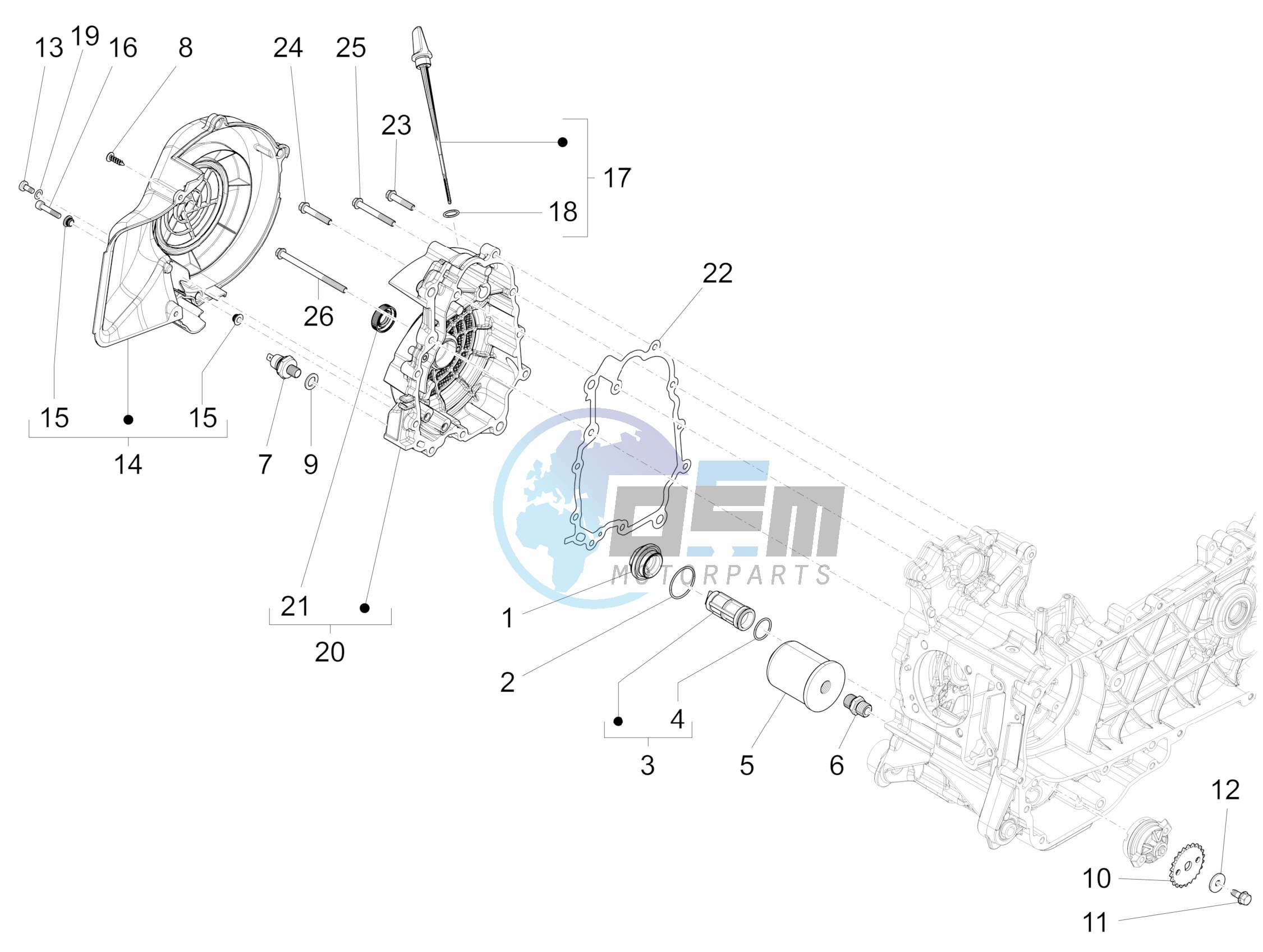 Flywheel magneto cover - Oil filter