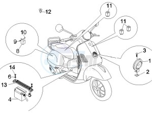 GTS 250 USA drawing Control switches - Battery - Horn