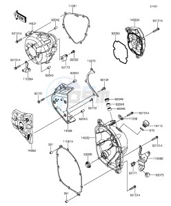 Z1000SX_ABS ZX1000MEF FR GB XX (EU ME A(FRICA) drawing Engine Cover(s)