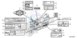 CB500FE CB500F UK - (E) drawing CAUTION LABEL