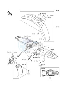 KX250F KX250T8F EU drawing Fenders