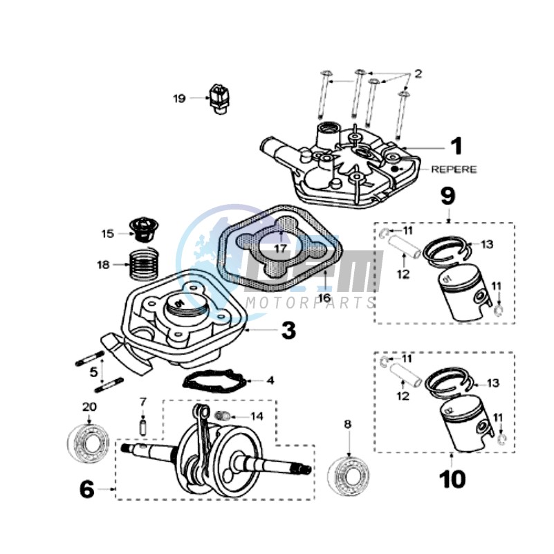 CRANKSHAFT AND CYLINDER IAE