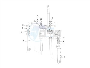 MEDLEY 125 4T IE ABS E3, E4 (APAC) drawing Fork's components (Kayaba)