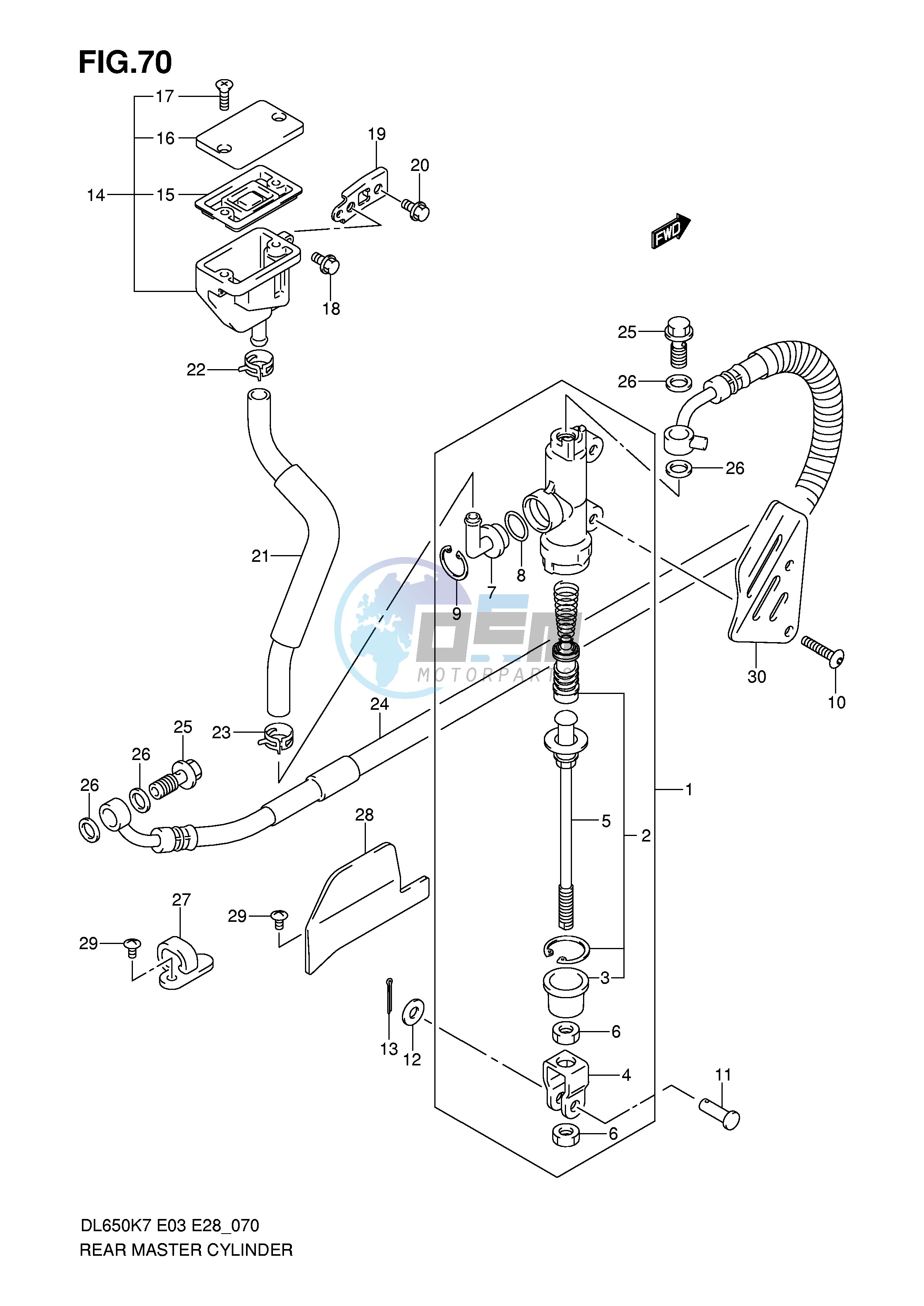 REAR MASTER CYLINDER (DL650K7 K8 K9 L0)