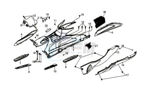 GTS 125 drawing FOOTREST / FRAME COWLING