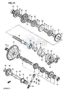 LT125 (E3) drawing TRANS MISSION (MODEL E)