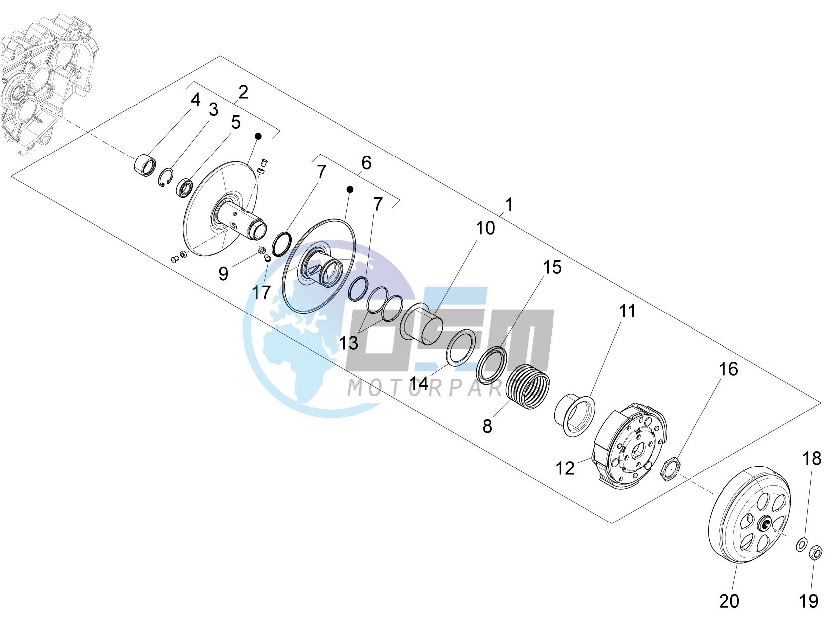 Driven pulley