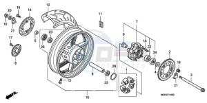 CBF600N9 France - (F / CMF) drawing REAR WHEEL