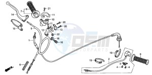 CRF70F drawing HANDLE LEVER/SWITCH/CABLE