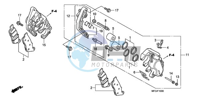 FRONT BRAKE CALIPER (CB600F/F3)