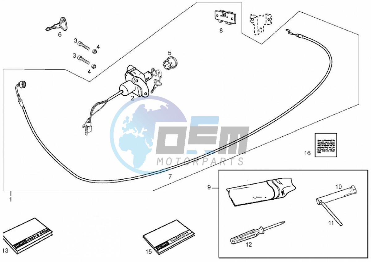 Lock hardware kit (Positions)