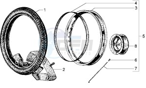 Ciao 50 Euro 1 drawing Rear wheel (25 Kmh version)