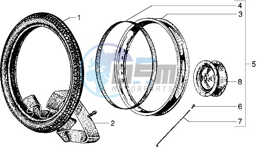 Rear wheel (25 Kmh version)