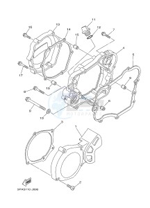 YZ85LW (1SNG 1SNJ 1SPG 1SPJ) drawing CRANKCASE COVER 1