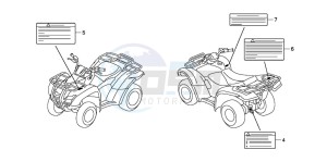 TRX420FM FOURTRAX drawing CAUTION LABEL