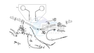 SENDA SM X-RACE - 50 CC 2T EU2 drawing HANDLEBAR - CONTROLS