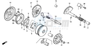 SH75 drawing DRIVE FACE/KICK STARTER KICK STARTER SPINDLE