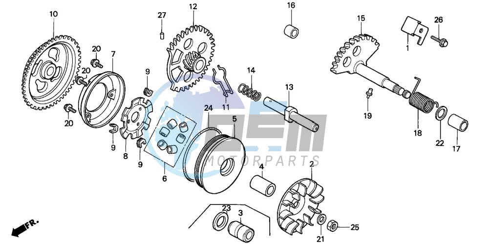 DRIVE FACE/KICK STARTER KICK STARTER SPINDLE