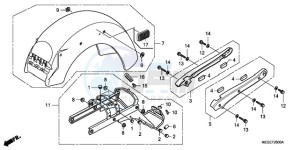 VT750CA9 Korea - (KO / ST) drawing REAR FENDER/GRAB RAIL