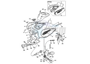 XVS DRAG STAR 650 drawing FUEL TANK MY98-99