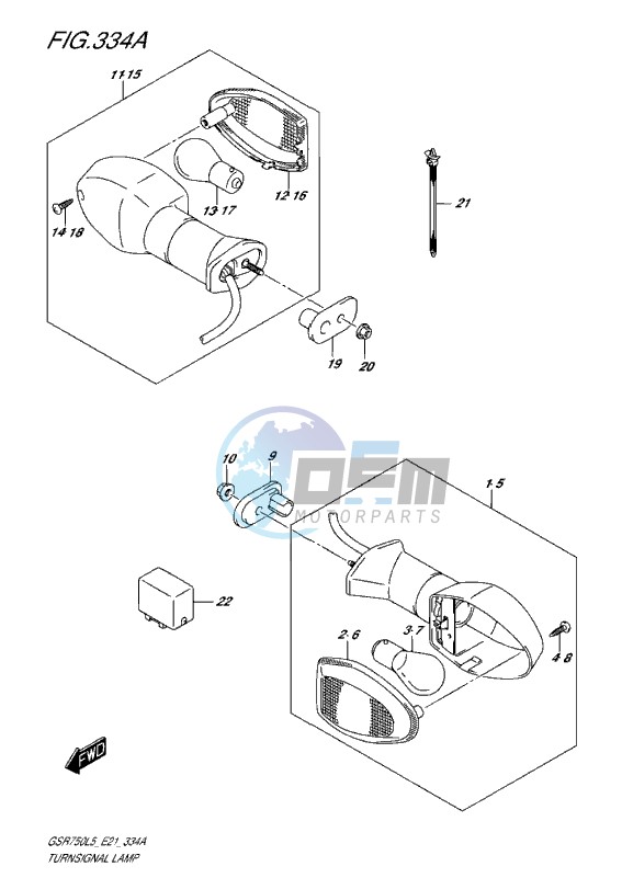 TURNSIGNAL LAMP L1-L5