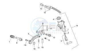 Tuono 1000 v4 R Std APRC drawing Rear master brake cylinder