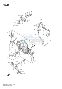 VZ800 (E3-E28) MARAUDER drawing THROTTLE BODY (VZ800L1 E3)