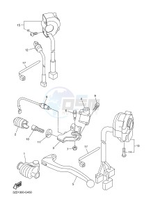 WR250R (32DW 32DV 32DX) drawing HANDLE SWITCH & LEVER