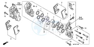 CB13009 Australia - (U / MME TWO) drawing FRONT BRAKE CALIPER