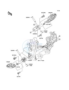 KX450F KX450FDF EU drawing Footrests