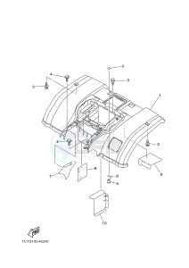 YFM450FWAD YFM45FGPB GRIZZLY 450 EPS (1CTK 1CTL) drawing REAR FENDER