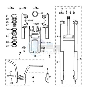 FOX N A2 BE drawing FRONT FORK / STEERINGHEAD