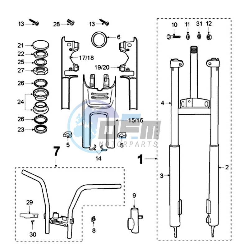 FRONT FORK / STEERINGHEAD